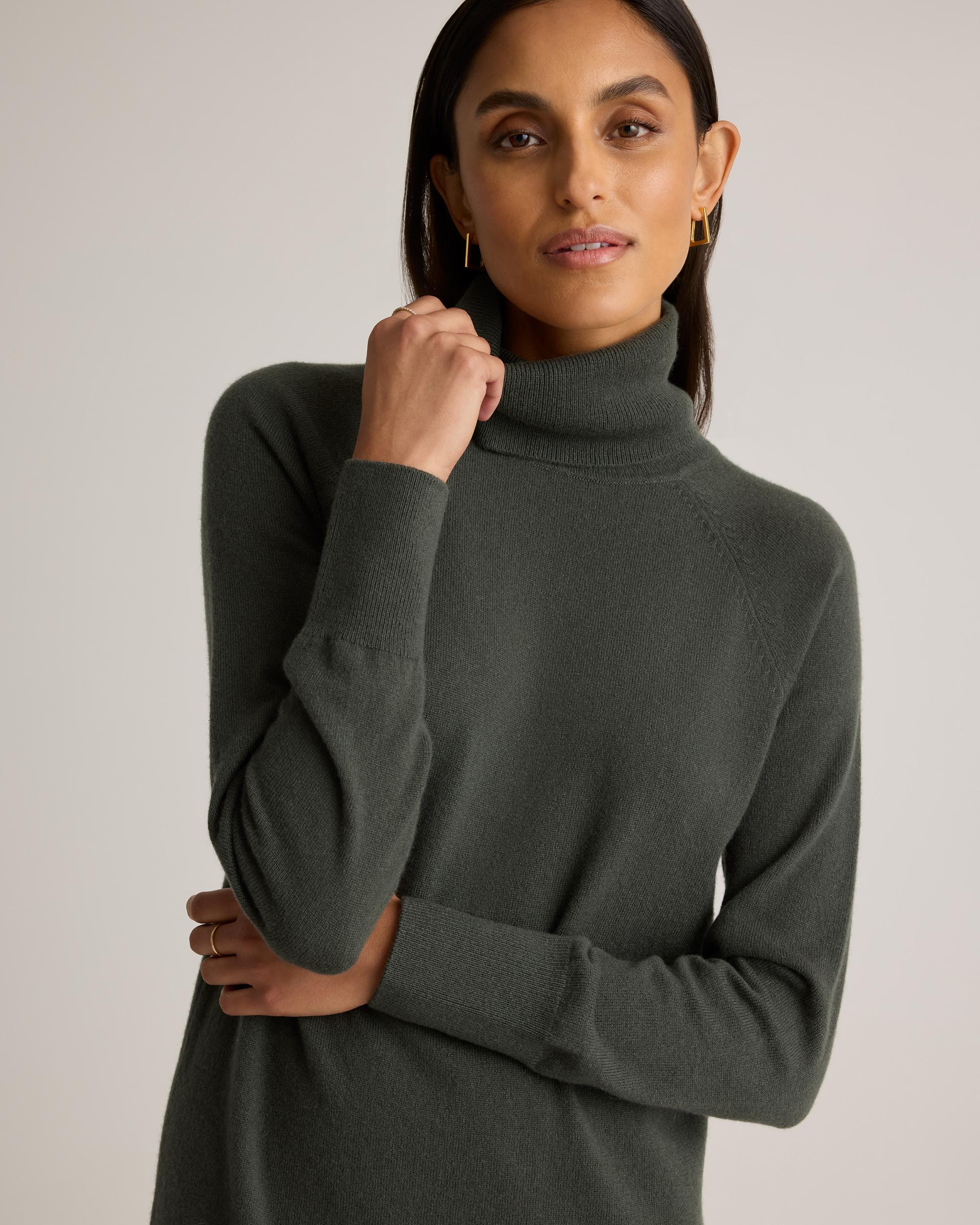 Quince | Women's Mongolian Cashmere Turtleneck Sweater Dress Size XL Product Image