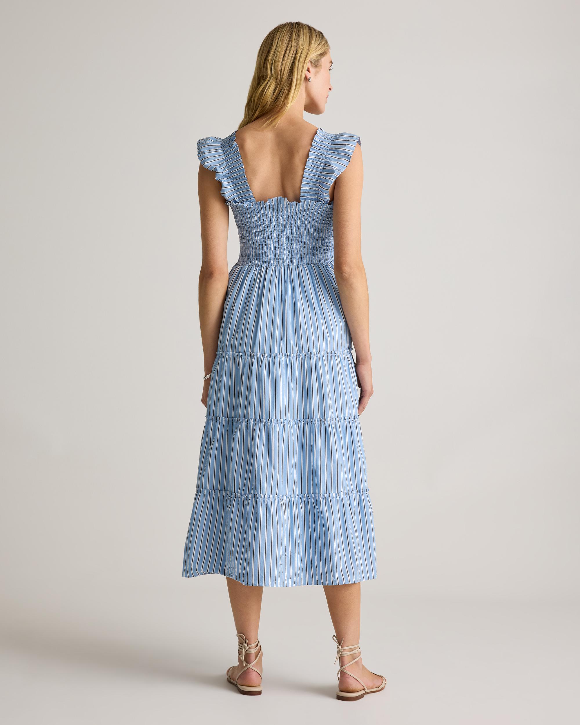 Quince | Women's Poplin Smocked Midi Dress Organic Cotton Product Image