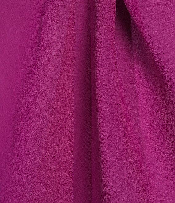 Eileen Fisher Fine Sheer Silk Georgette Open Front Long Sleeve Jacket Product Image