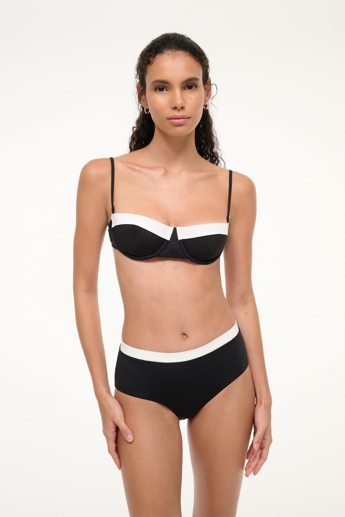 JO BALCONETTE BIKINI TOP | BLACK WHITE Product Image