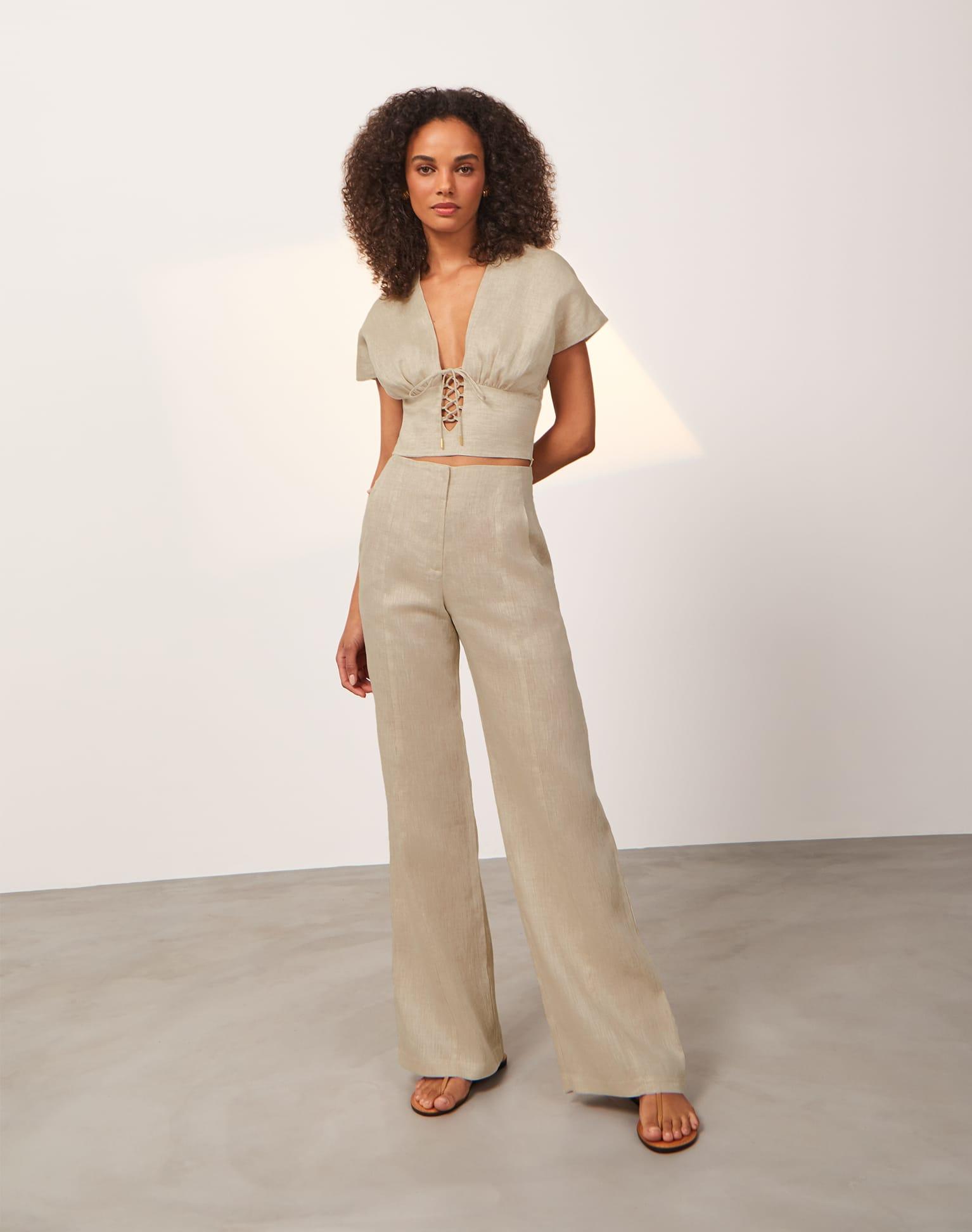 Whitney Tailored Pants - Natural Product Image