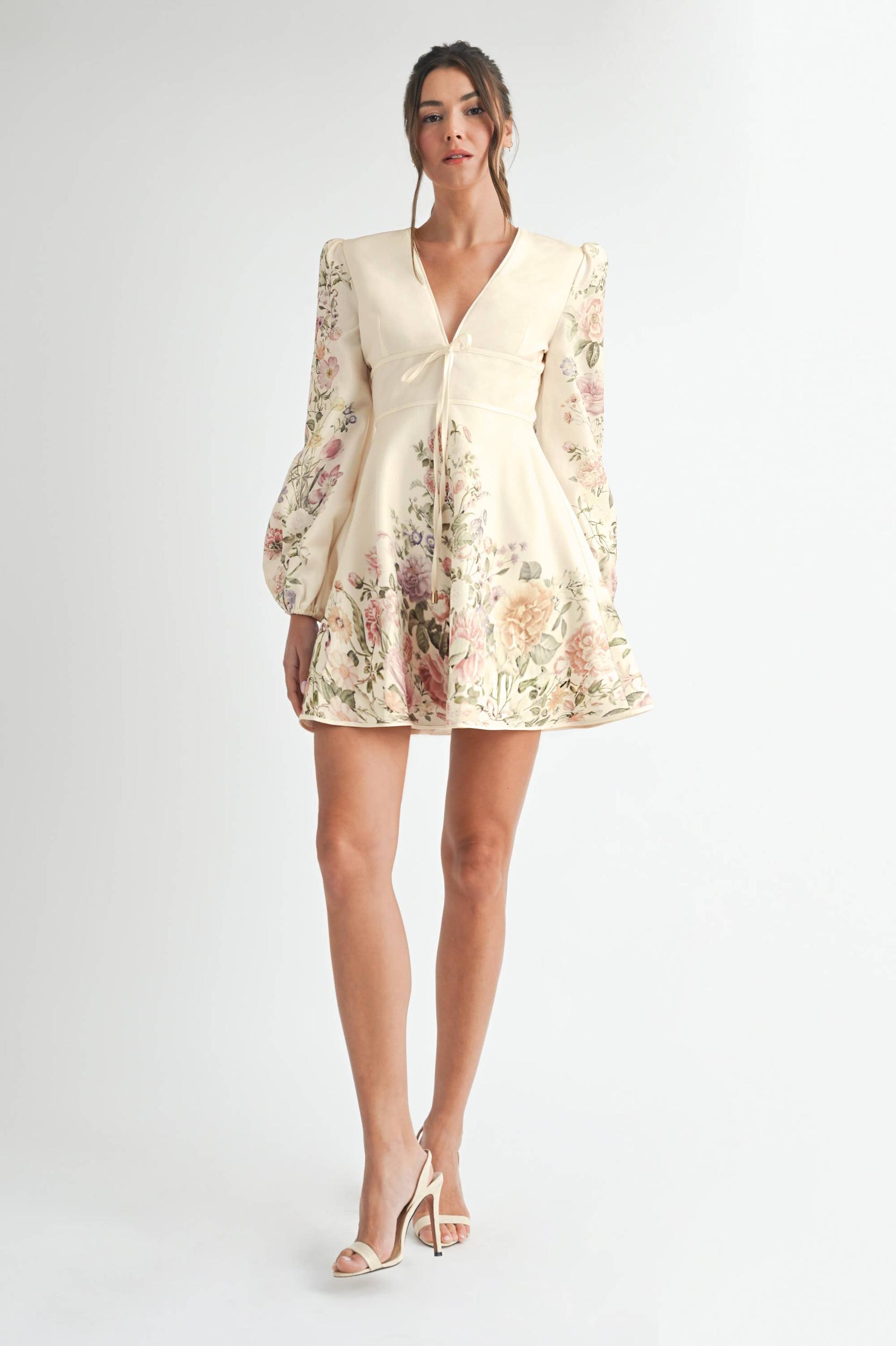 Floral Long Sleeve Mini Dress Product Image