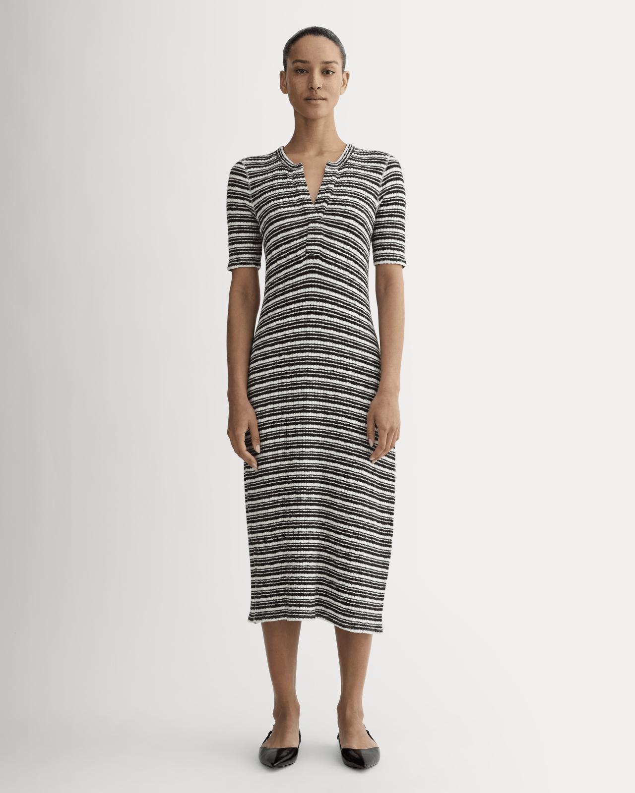 The Rib-Knit Henley Dress Product Image