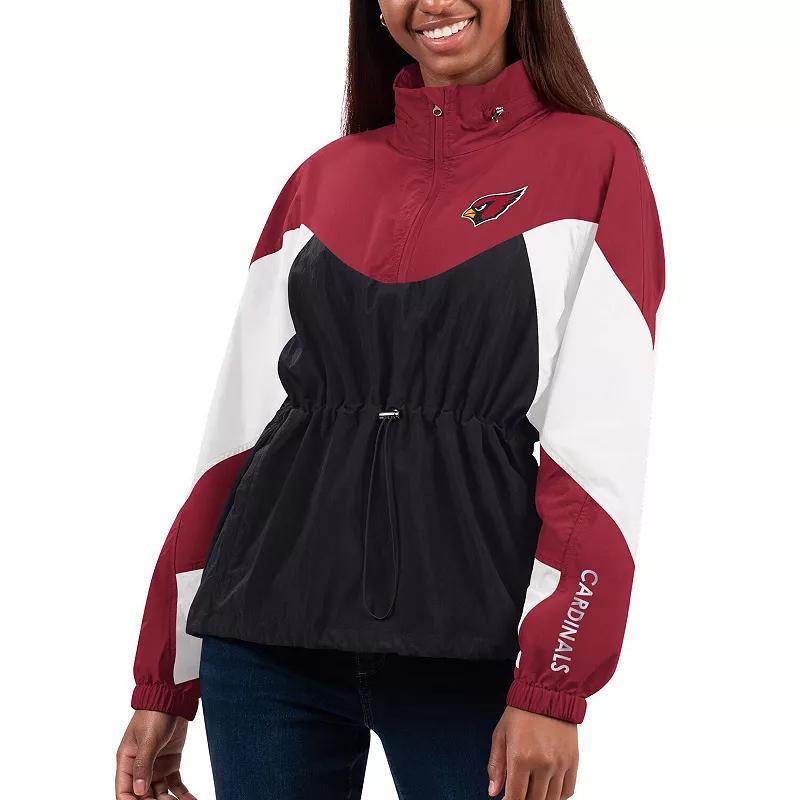 Women's G-III 4Her by Carl Banks Black/Cardinal Arizona Cardinals Tie Breaker Lightweight Quarter-Zip Jacket, Size: Medium Product Image