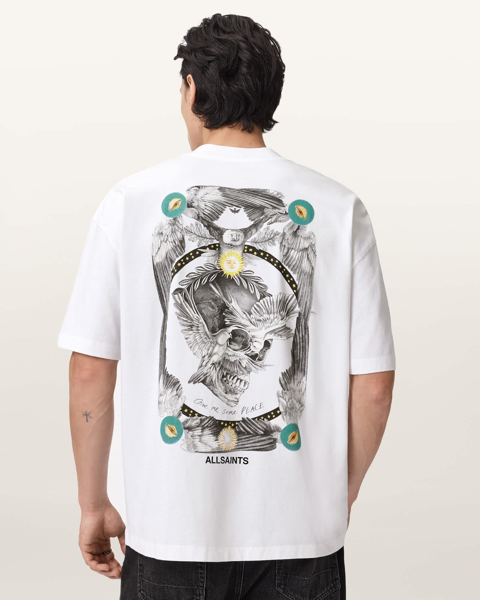 Mysteries Oversized Graphic T-Shirt Optic White | ALLSAINTS US Product Image