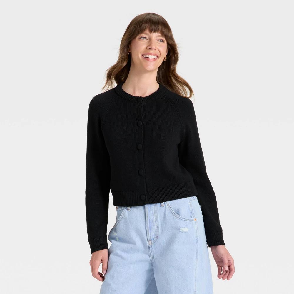 Women's Button-Down Cardigan Sweater - Universal Thread™ Black 4X Product Image