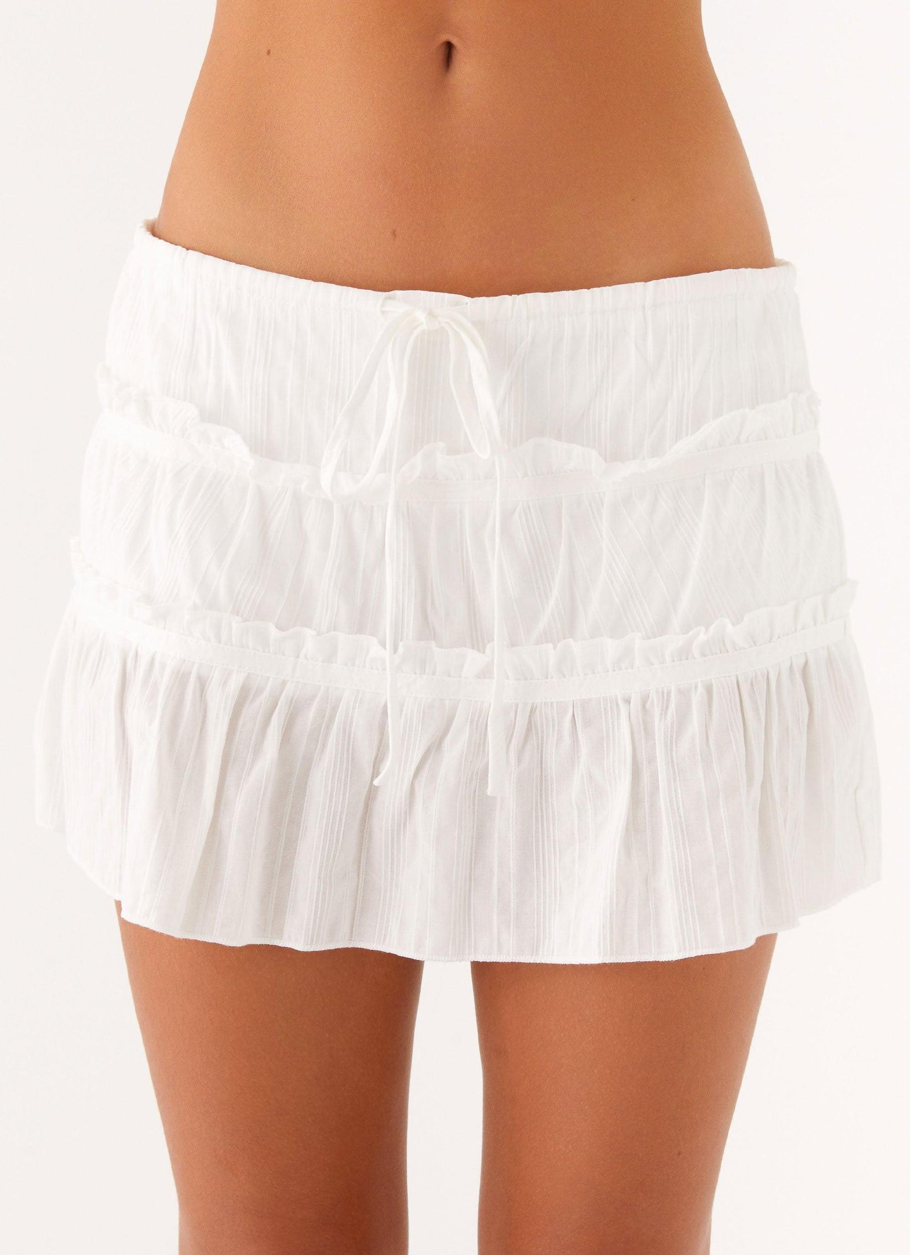 Nicolette Ruched Skort - White Product Image