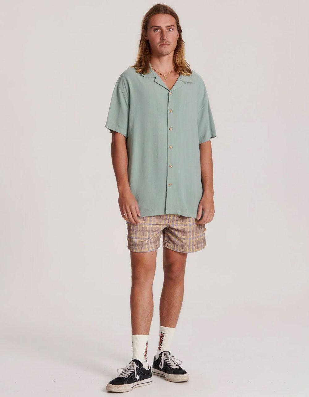 THE CRITICAL SLIDE SOCIETY Ernie Mens Resort Shirt - SEAFOAM Product Image