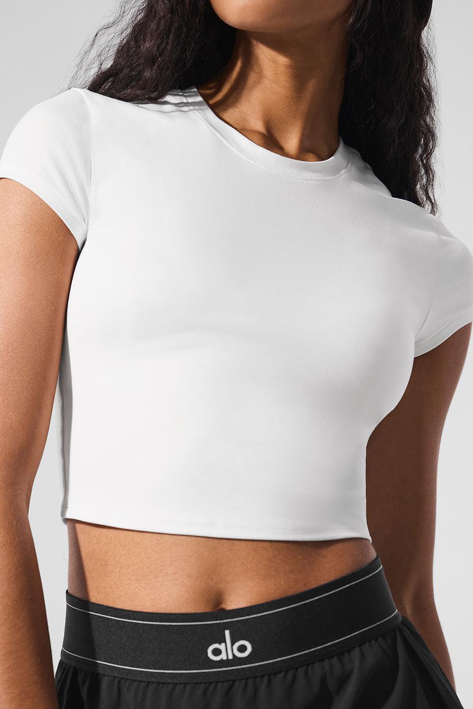 Alosoft Crop Finesse Short Sleeve - White Product Image