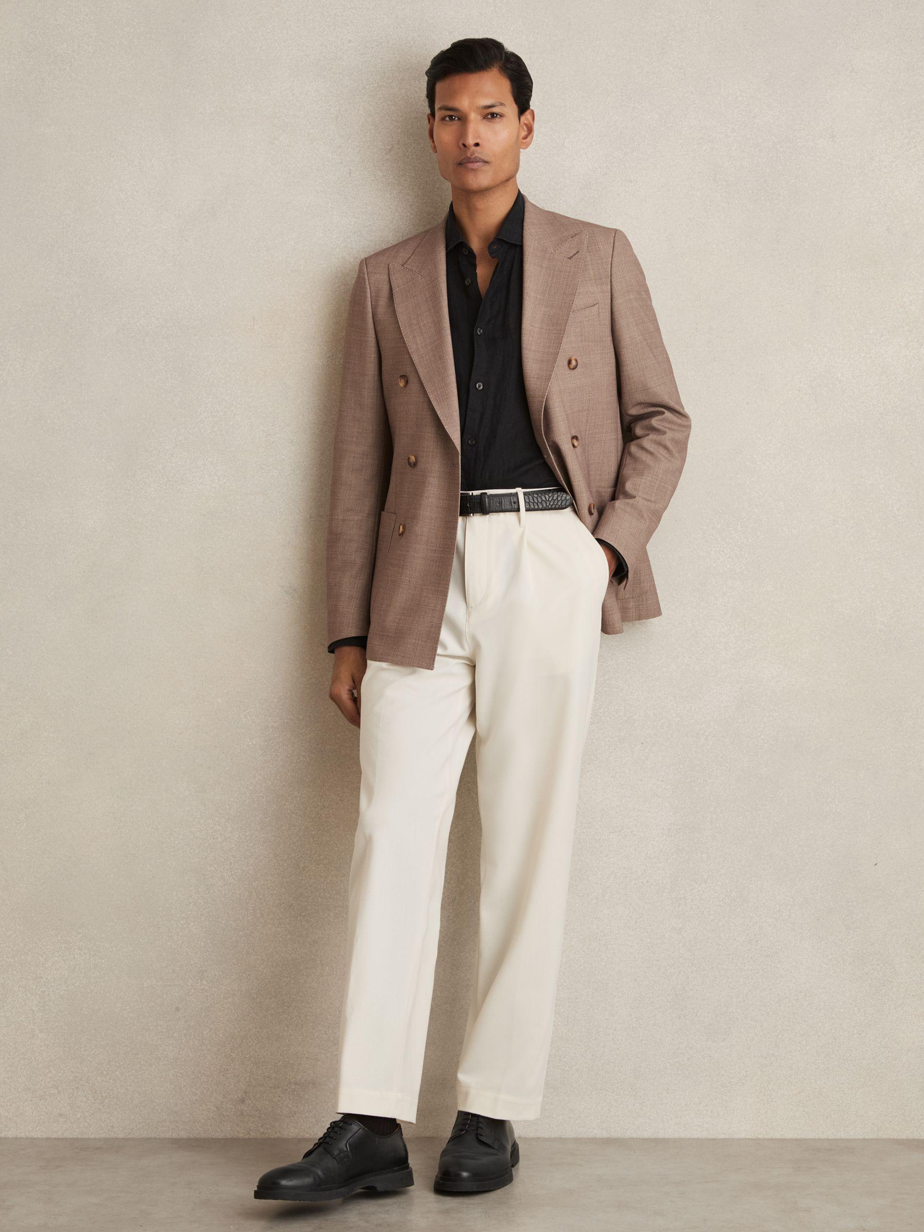 Leather Lace-Up Derby Shoes in Black Product Image