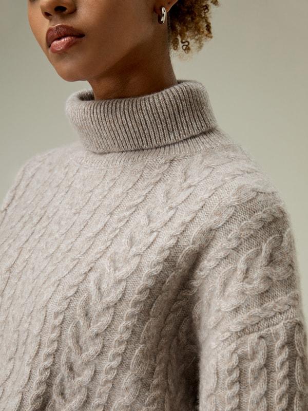 Cashmere Cable Knit Jumper Sweater Product Image