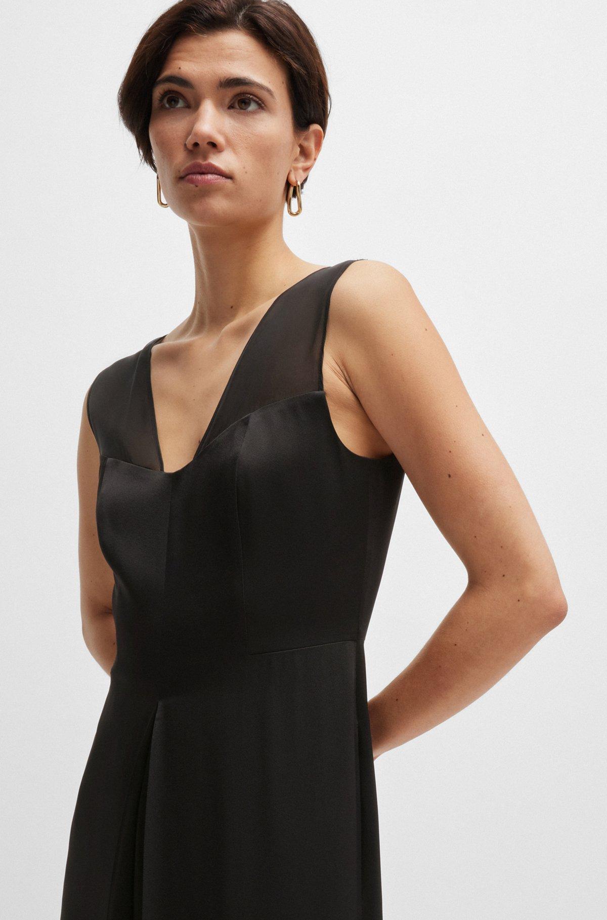 Jumpsuit in lustrous fabric with layered effect Product Image