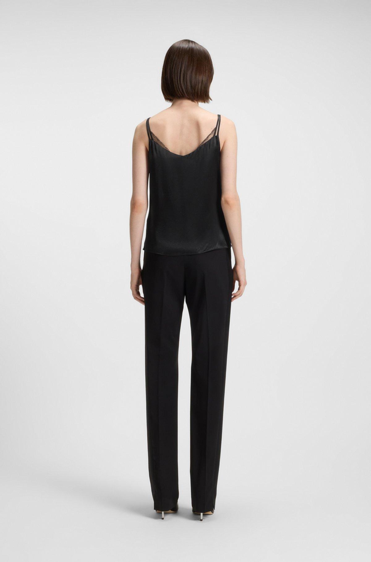 Satin camisole top with lace trims Product Image