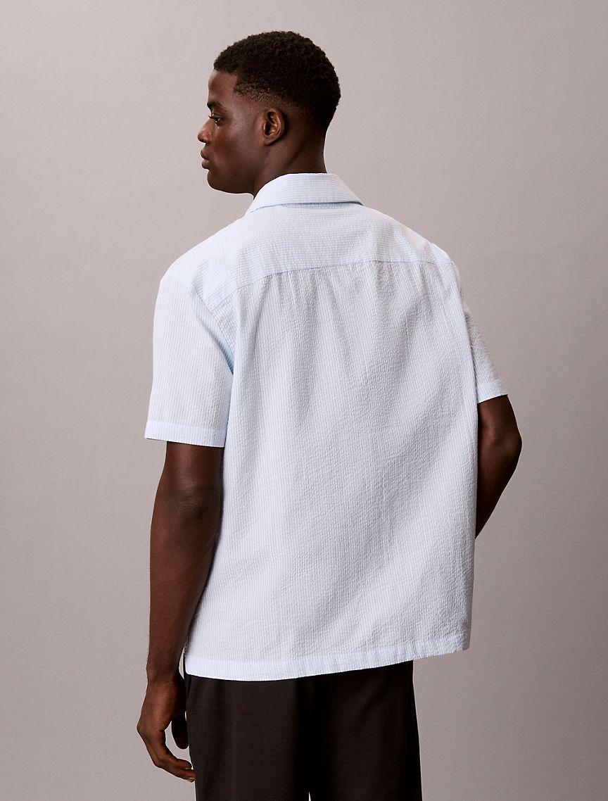 Seersucker Relaxed Sleep Button-Down Shirt Product Image