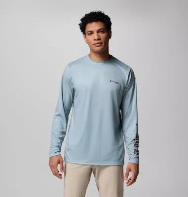 Columbia Mens Terminal Tackle PFG Border Hex Long Sleeve Shirt- Product Image