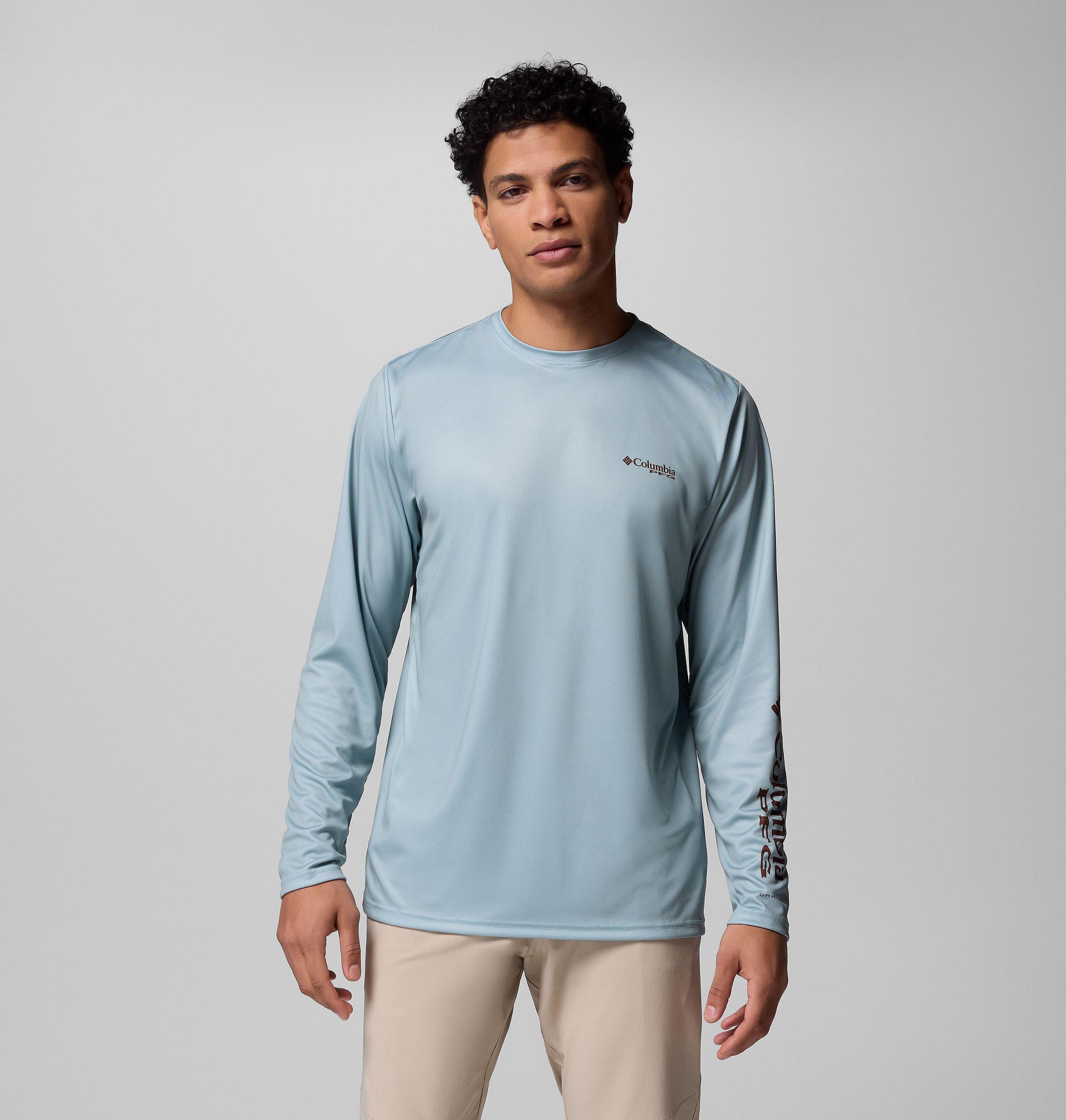 Columbia Mens Terminal Tackle PFG Border Hex Long Sleeve Shirt- Product Image