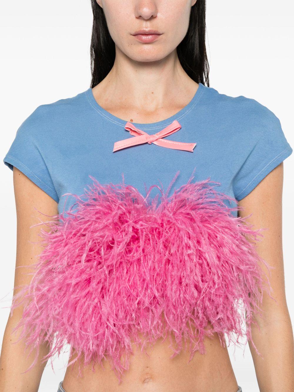 feather-detail T-shirt Product Image