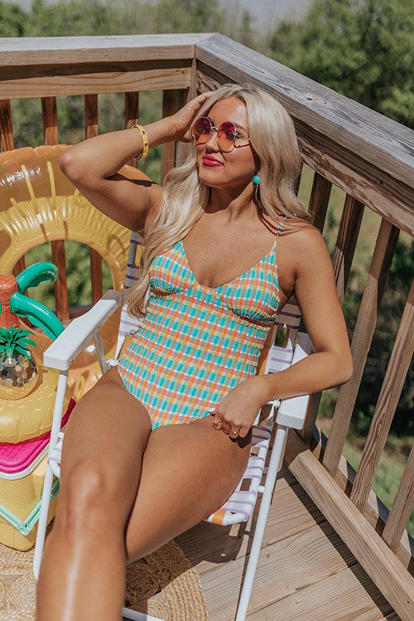 Capri Waters Seersucker One Piece Swimsuit Product Image