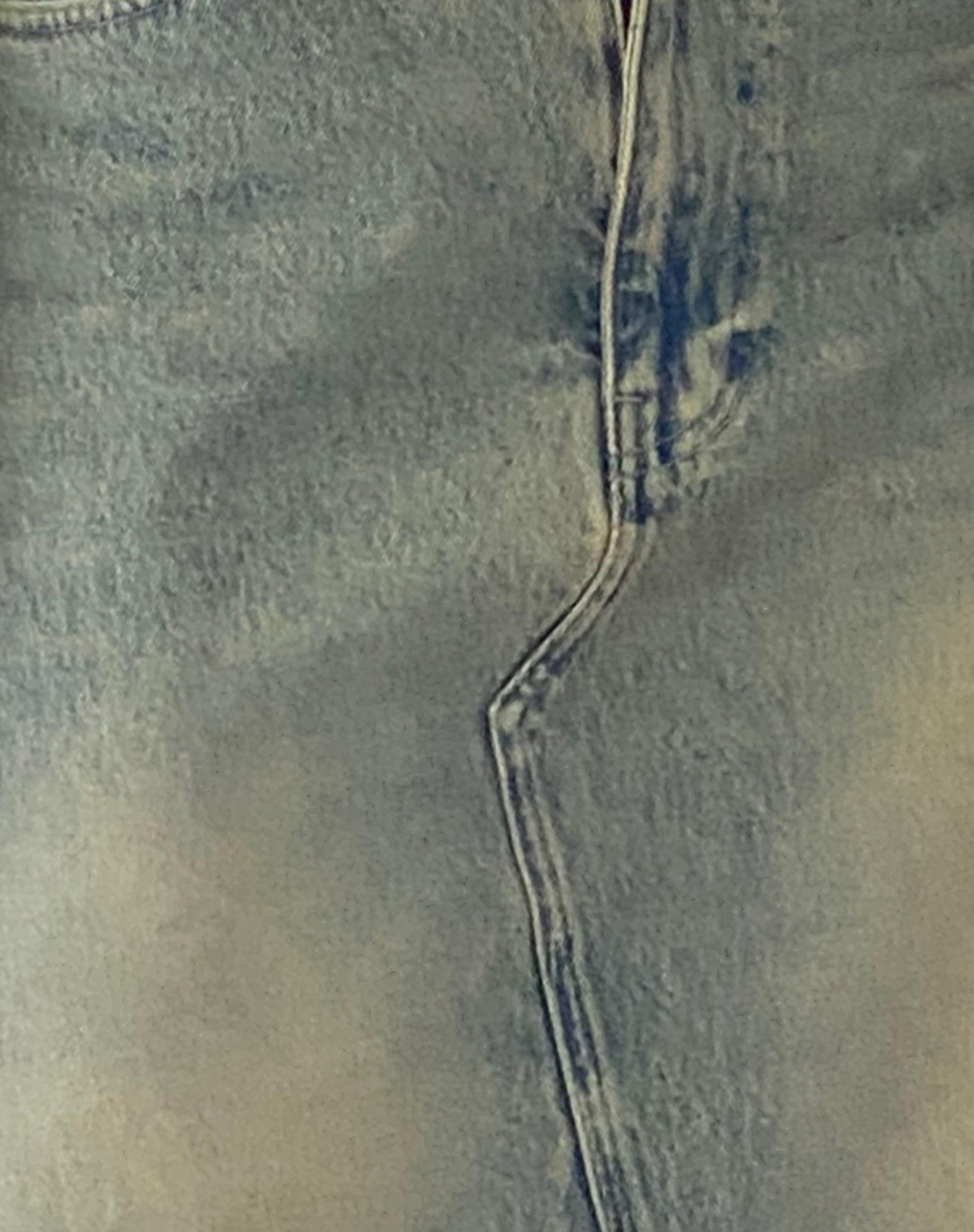 Low Rise Denim Midi Skirt in Light Blue Sand Female Product Image