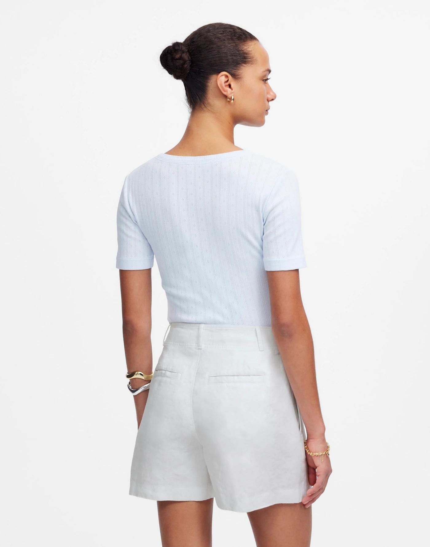 Pintucked Shorts in 100% Linen Product Image