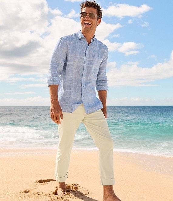 Tommy Bahama Paradisio Plaid Linen Long Sleeve Woven Shirt Product Image