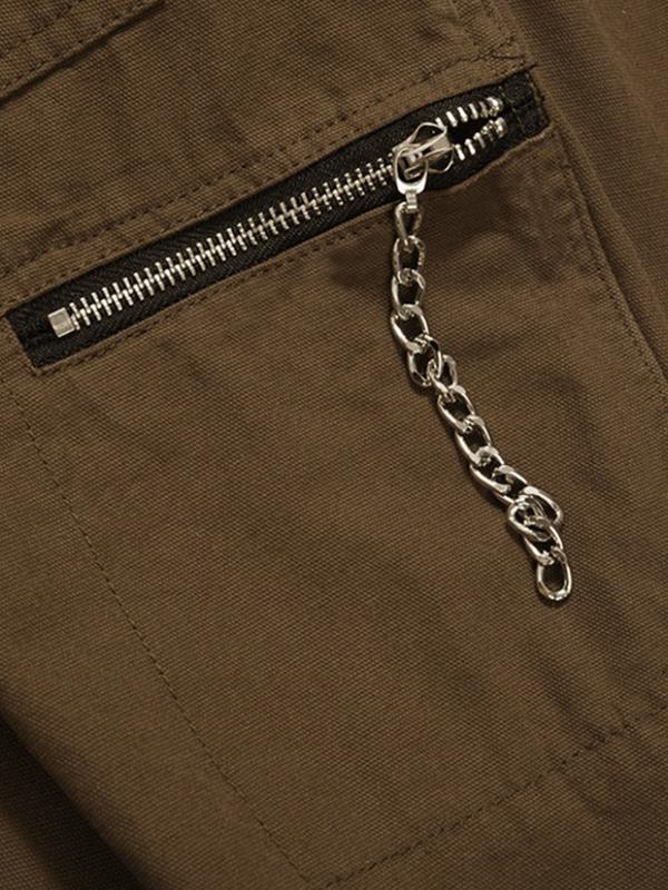 Casual Zipper Decor Cargo Pants Product Image