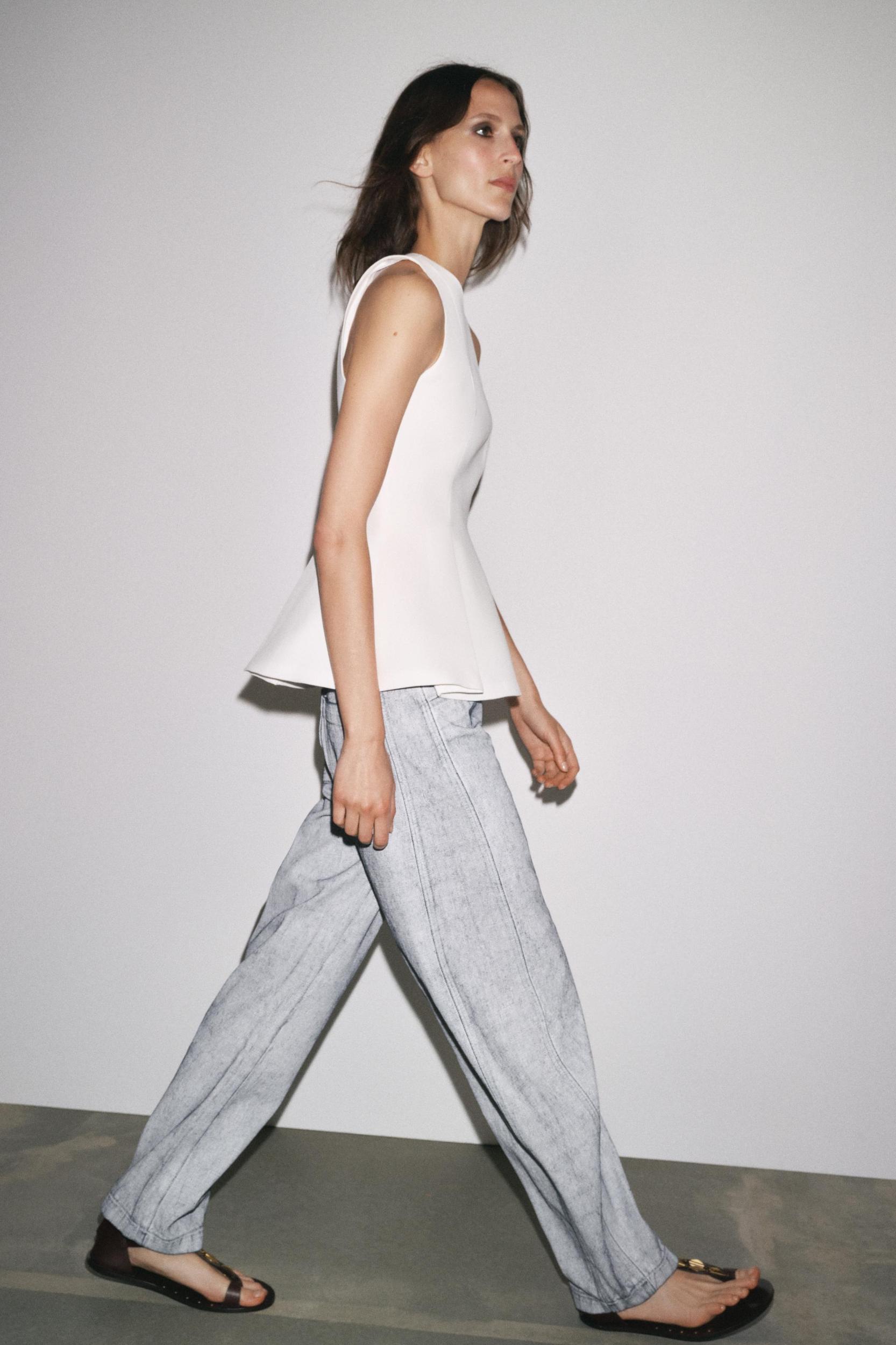 ZW COLLECTION TAPERED COATED MID-RISE JEANS Product Image