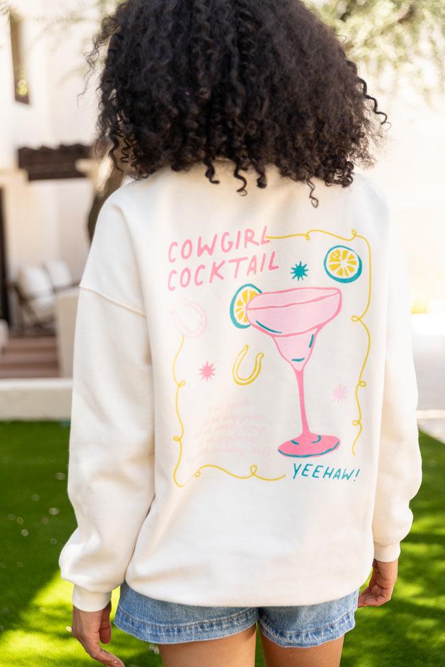 Cowgirl Cocktail Cream Graphic Sweatshirt Product Image