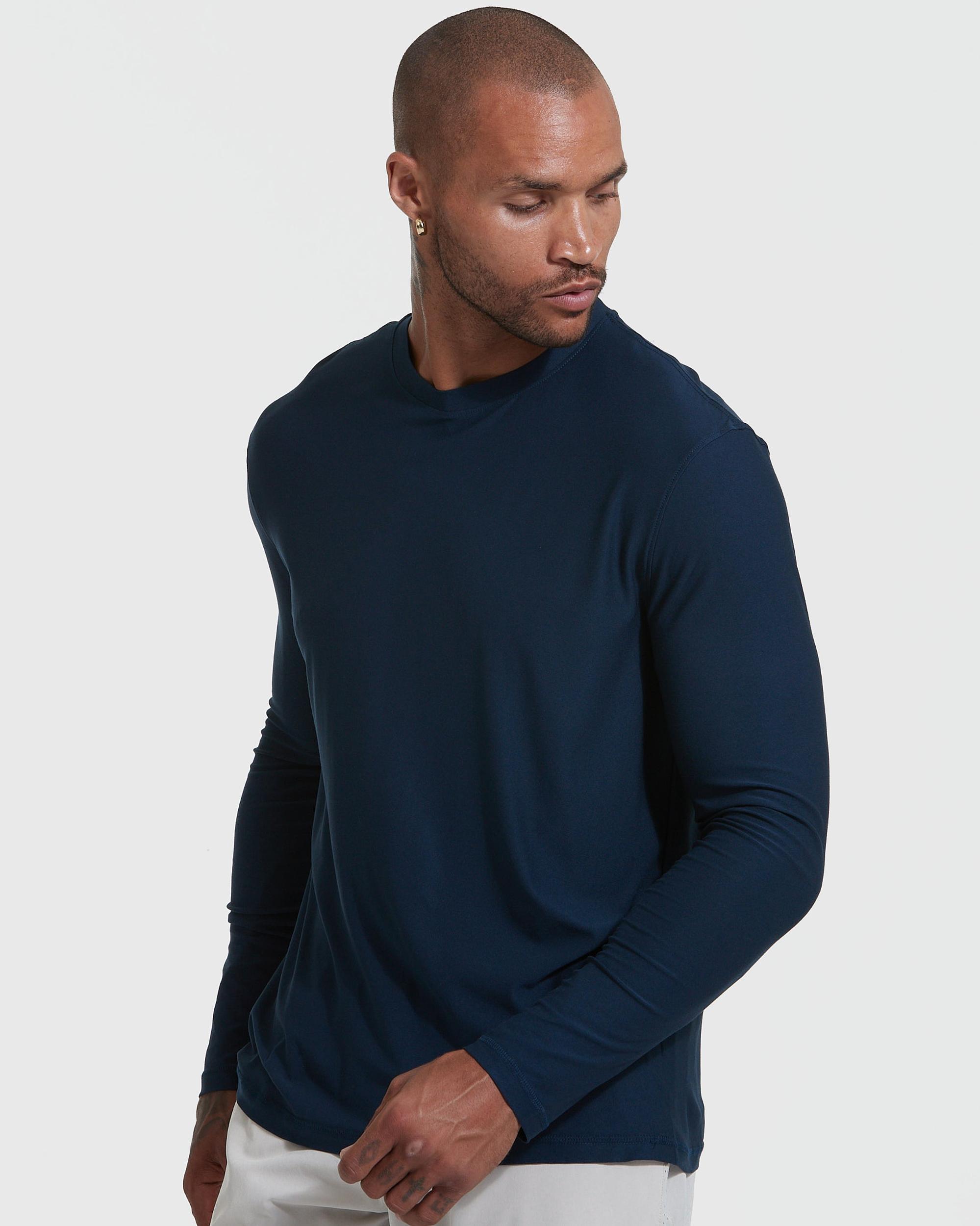 Navy Active Long Sleeve Crew T-Shirt Product Image