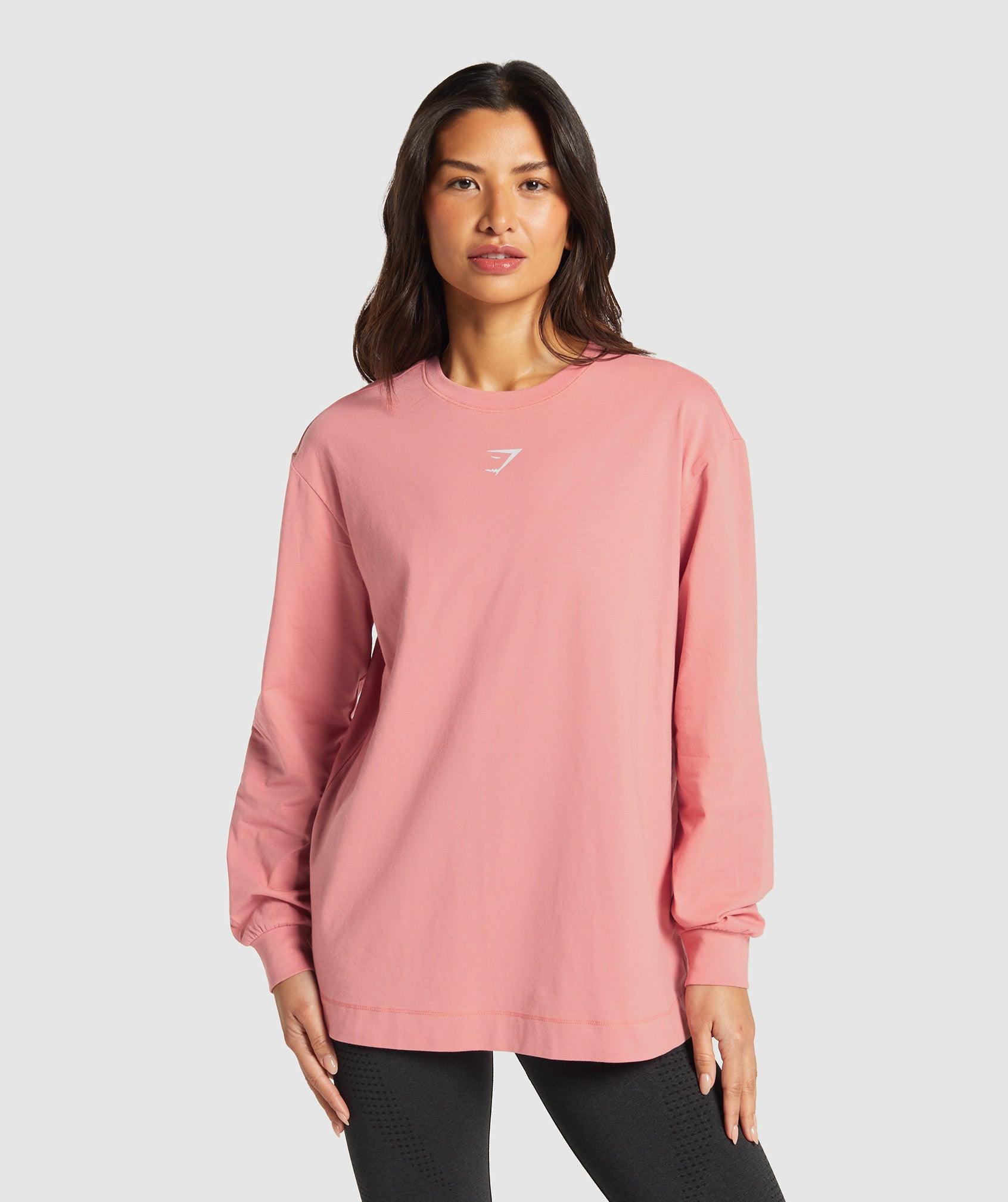 Gymshark Fraction Long Sleeve T-Shirt - Classic Pink Female Product Image