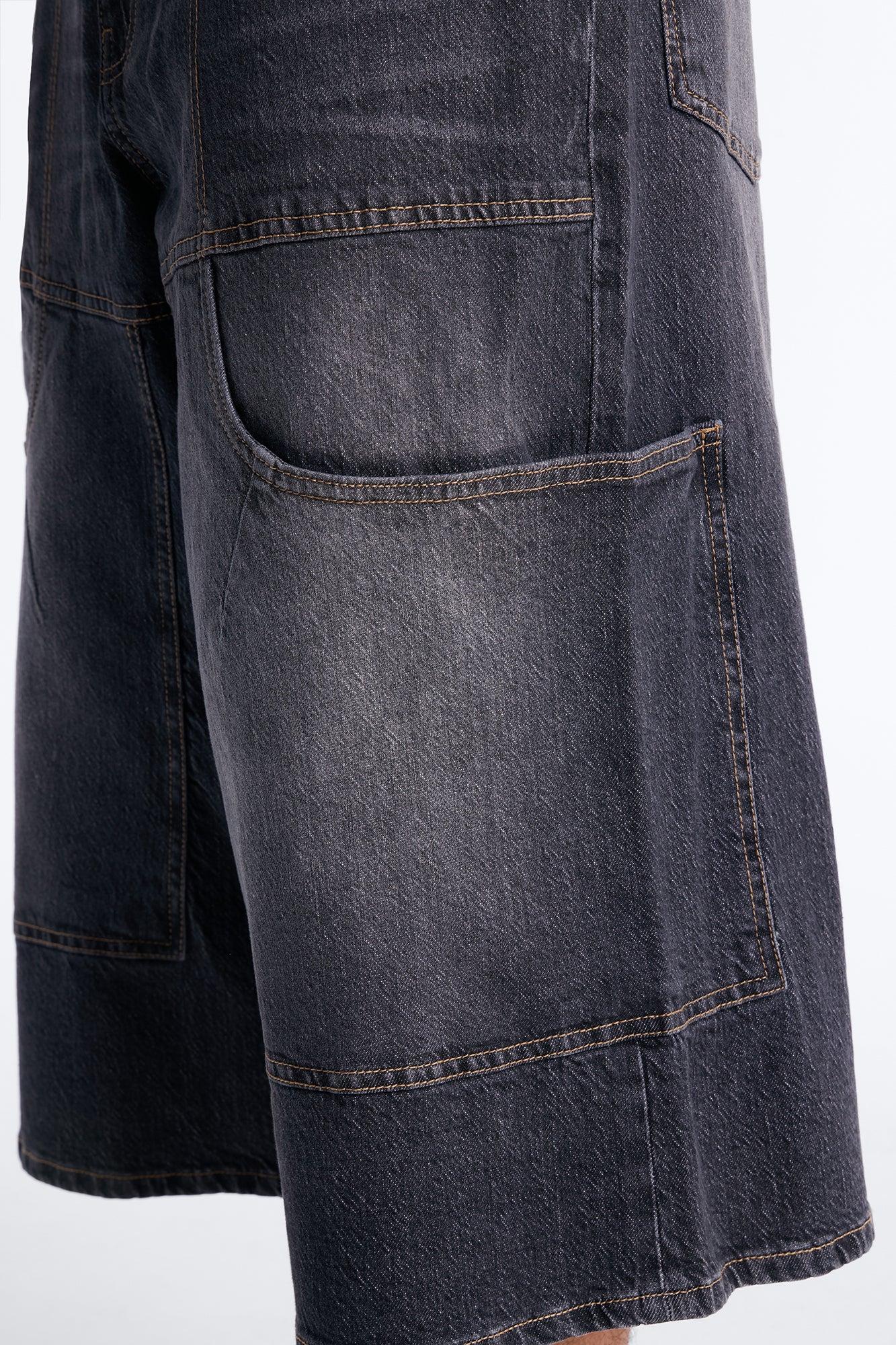 Super Baggy Amped Pocket Denim Short - Black Wash Male Product Image