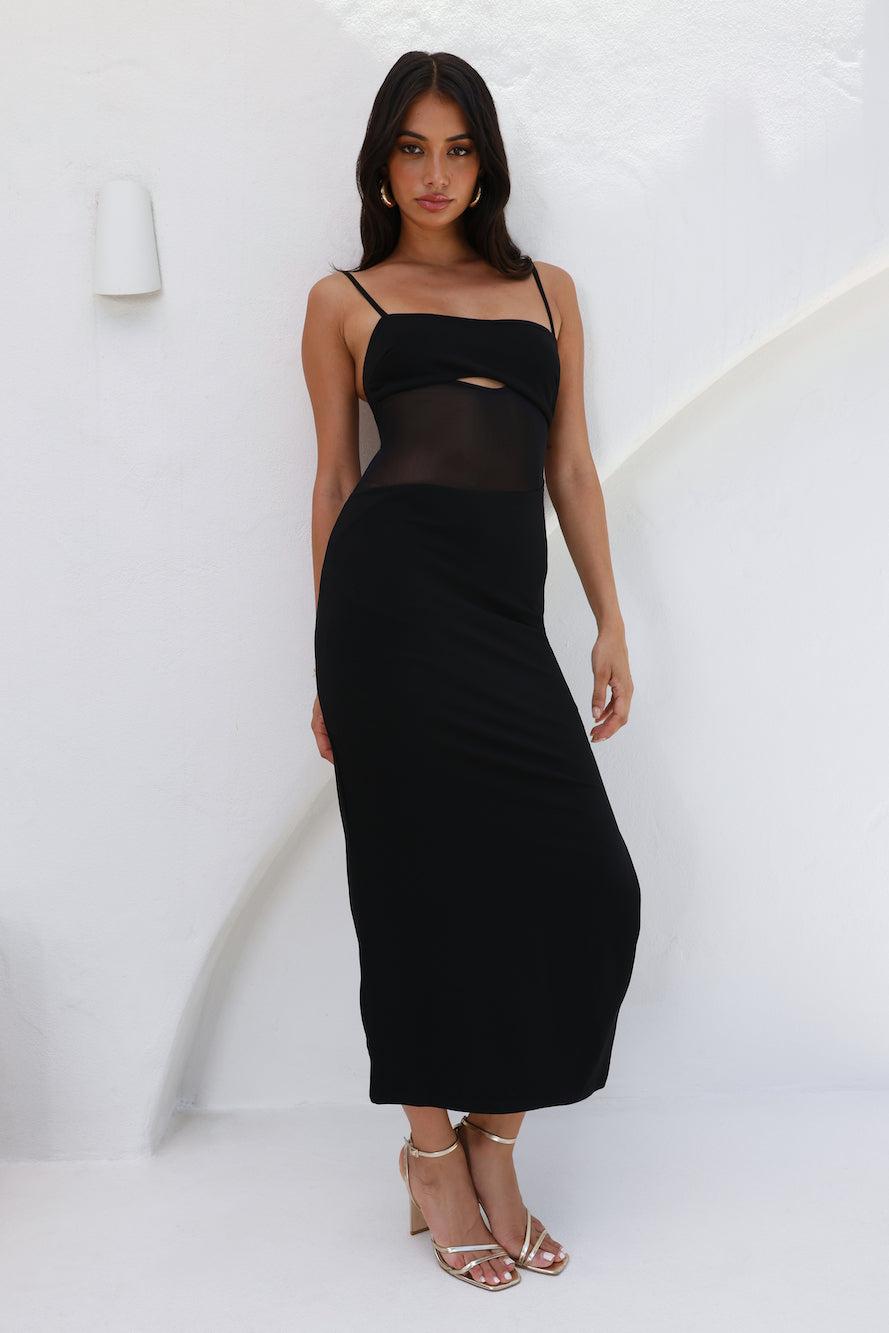 One Luxury Night Maxi Dress Black Product Image