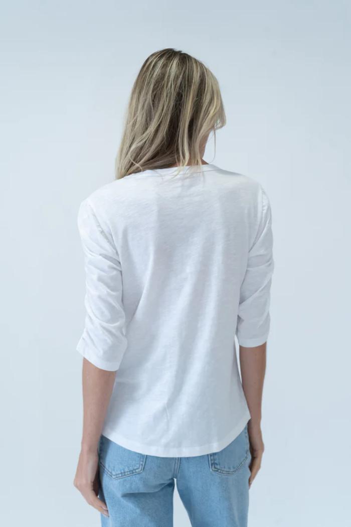 Maria Ruched Sleeve Tee Product Image