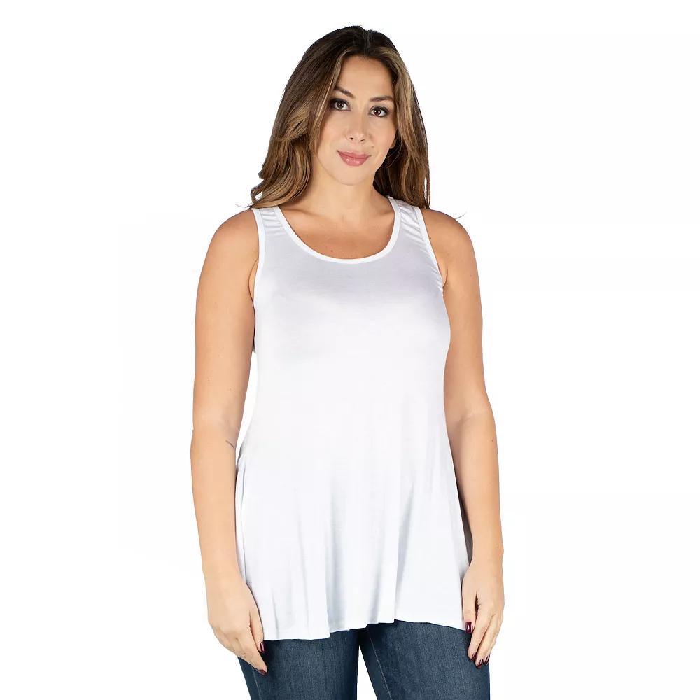 Plus Size 24Seven Comfort Apparel Sleeveless Tunic Tank Top, Womens Product Image
