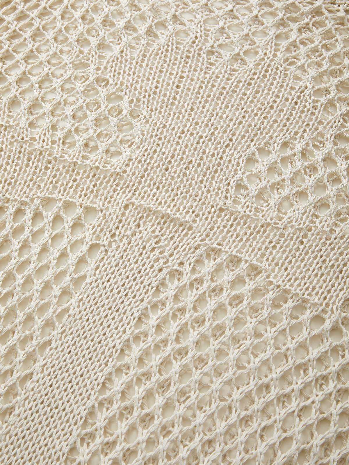 Cross Pattern Crochet Hollow Long Sleeve Knit Top Product Image