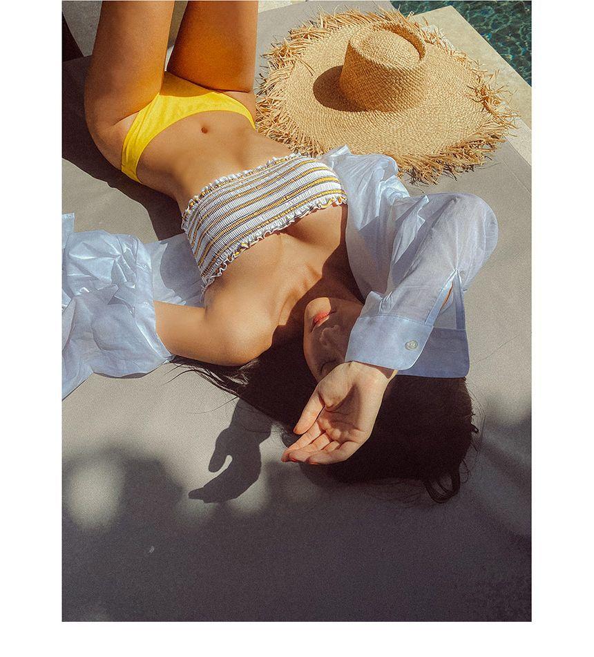 Strapless Striped Bikini Set Product Image