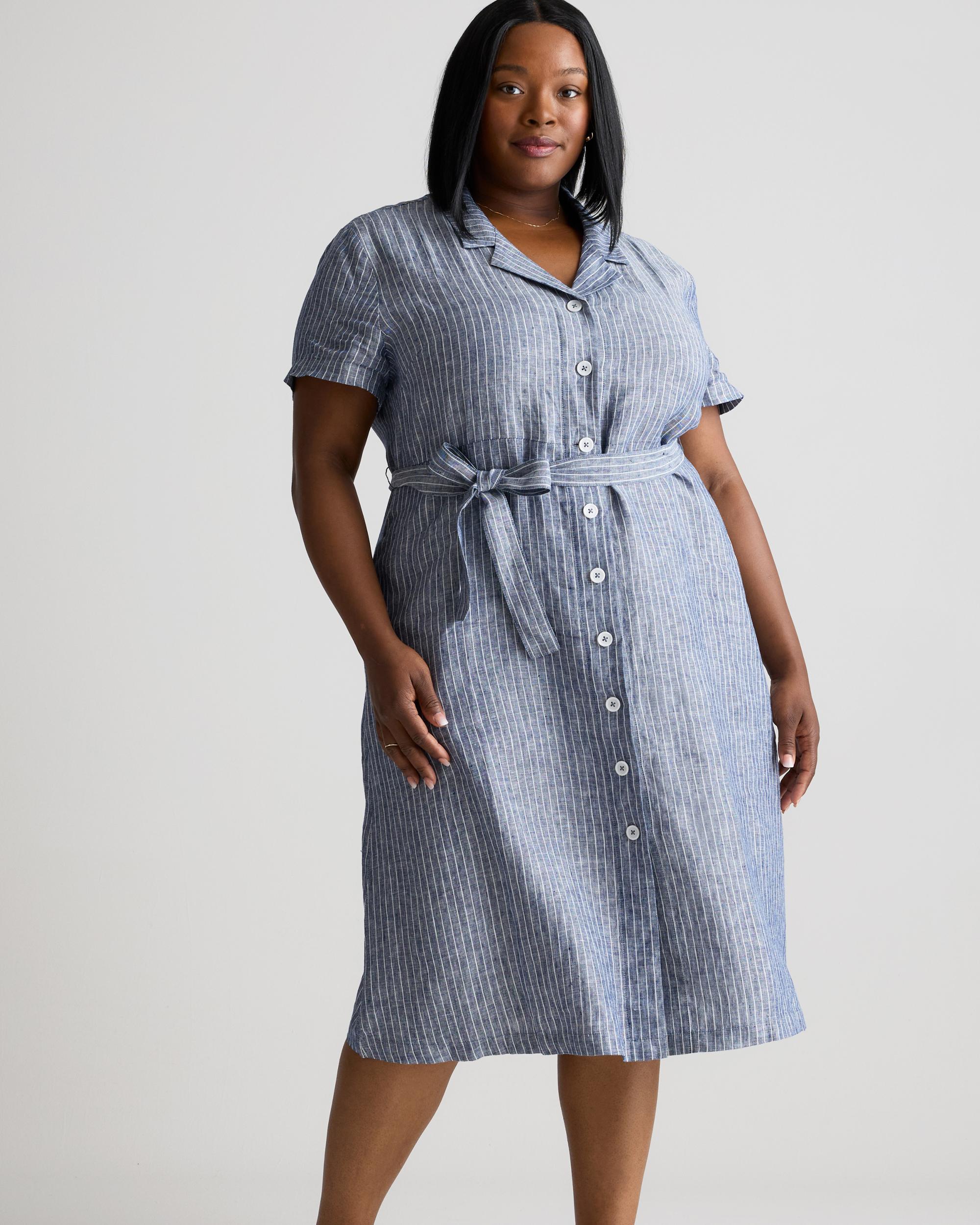 Quince | Women's 100% European Linen Button Front Dress Product Image