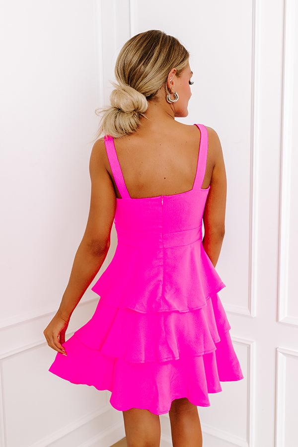 Divine Delight Mini Dress In Hot Pink Product Image