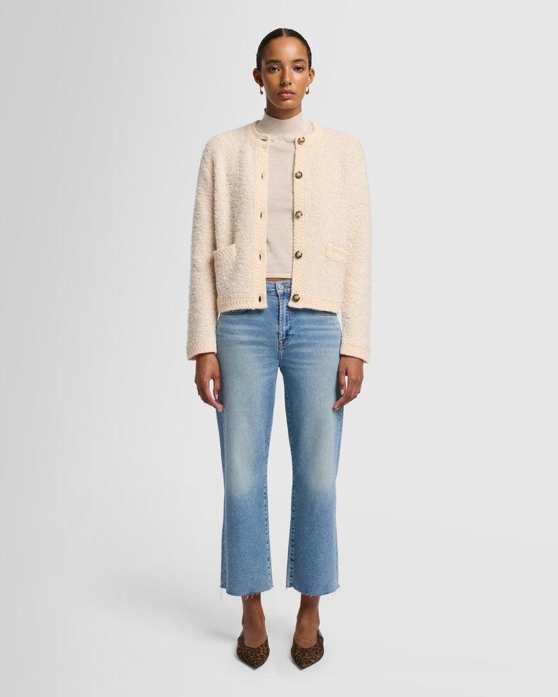 Cashmere Mock Neck Short Sleeve Sweater Product Image