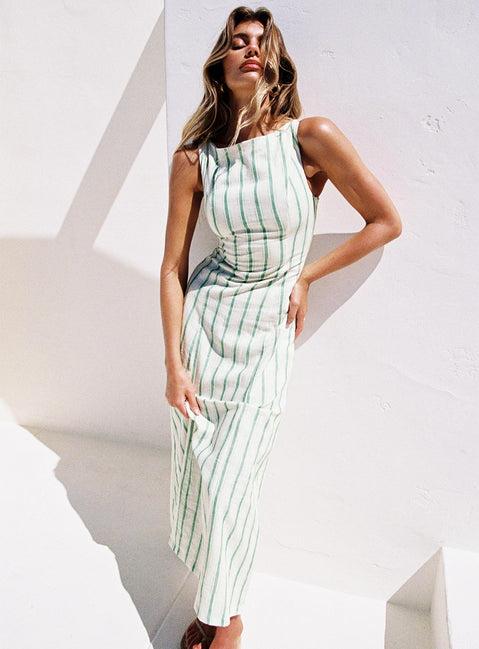 Lewisa Maxi Dress Green Stripe Tall Product Image
