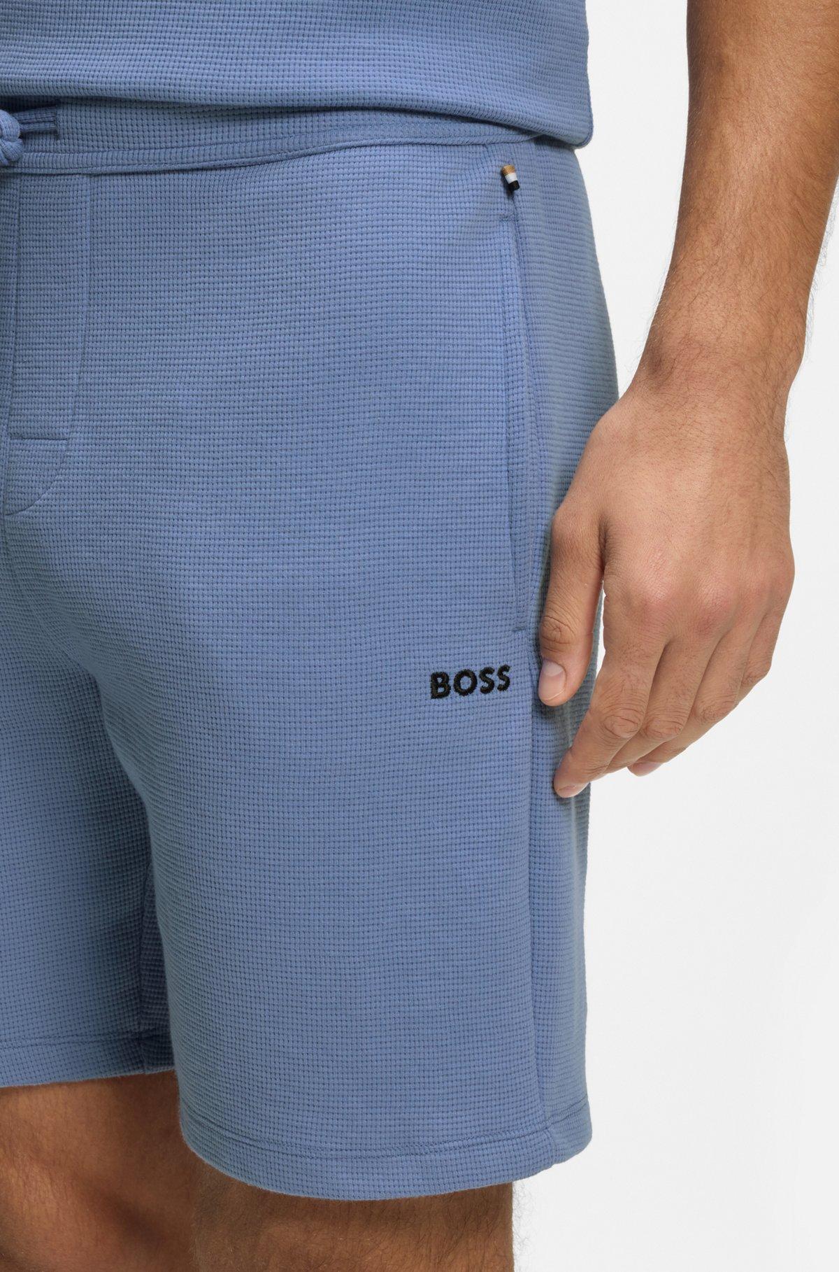 Cotton-blend pajama shorts with embroidered logo Product Image
