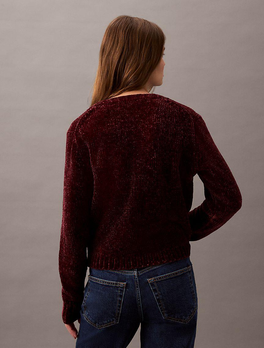 Chenille Relaxed V-Neck Sweater Product Image