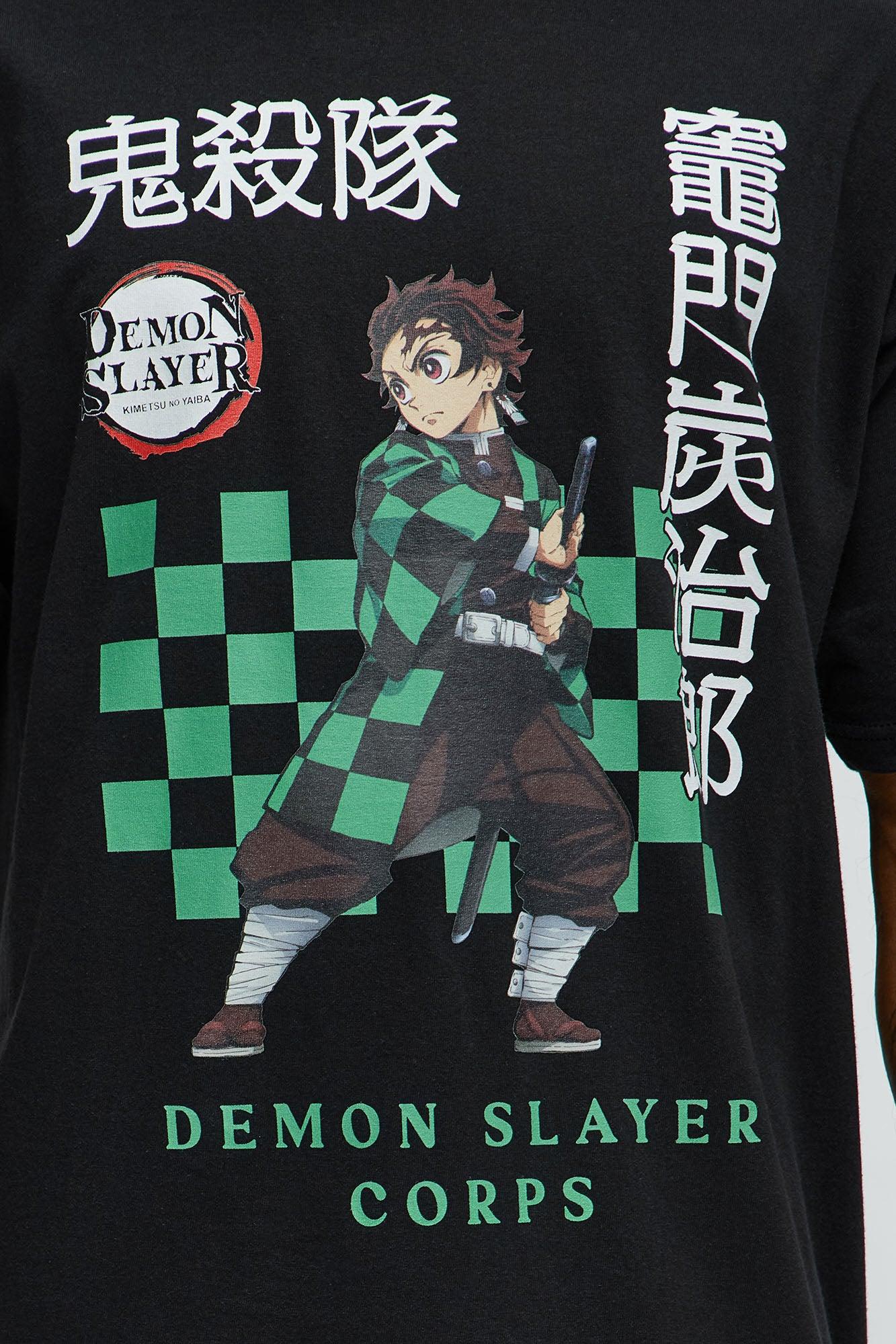 Demon Slayer Corps Tanjiro Short Sleeve Tee - Black Male Product Image