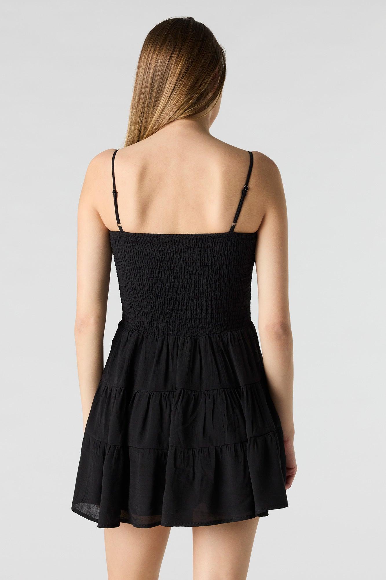 Smocked Tiered Mini Dress Female Product Image