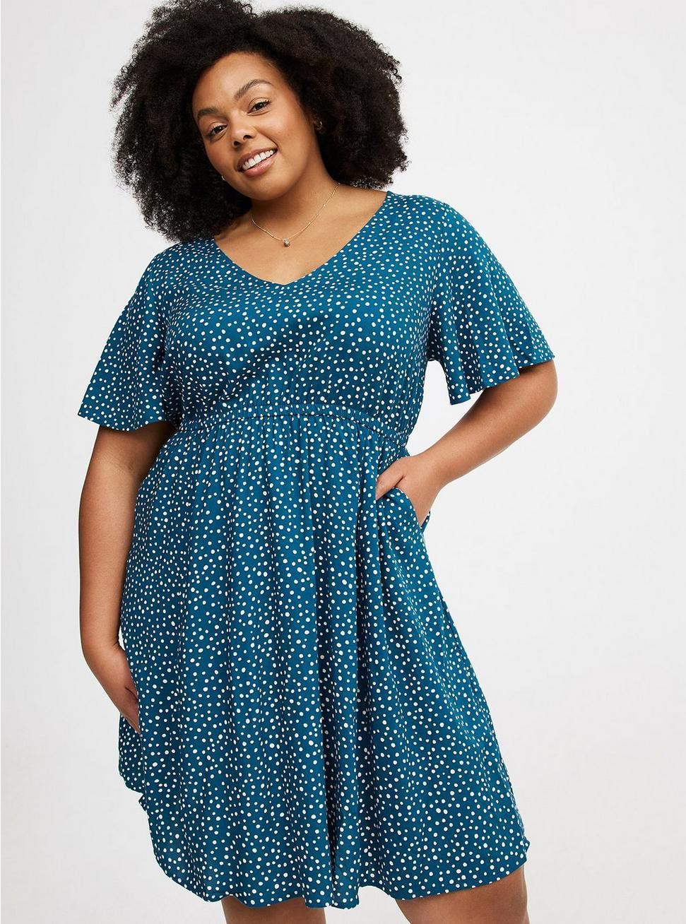 Challis V-Neck Mini Dress Product Image