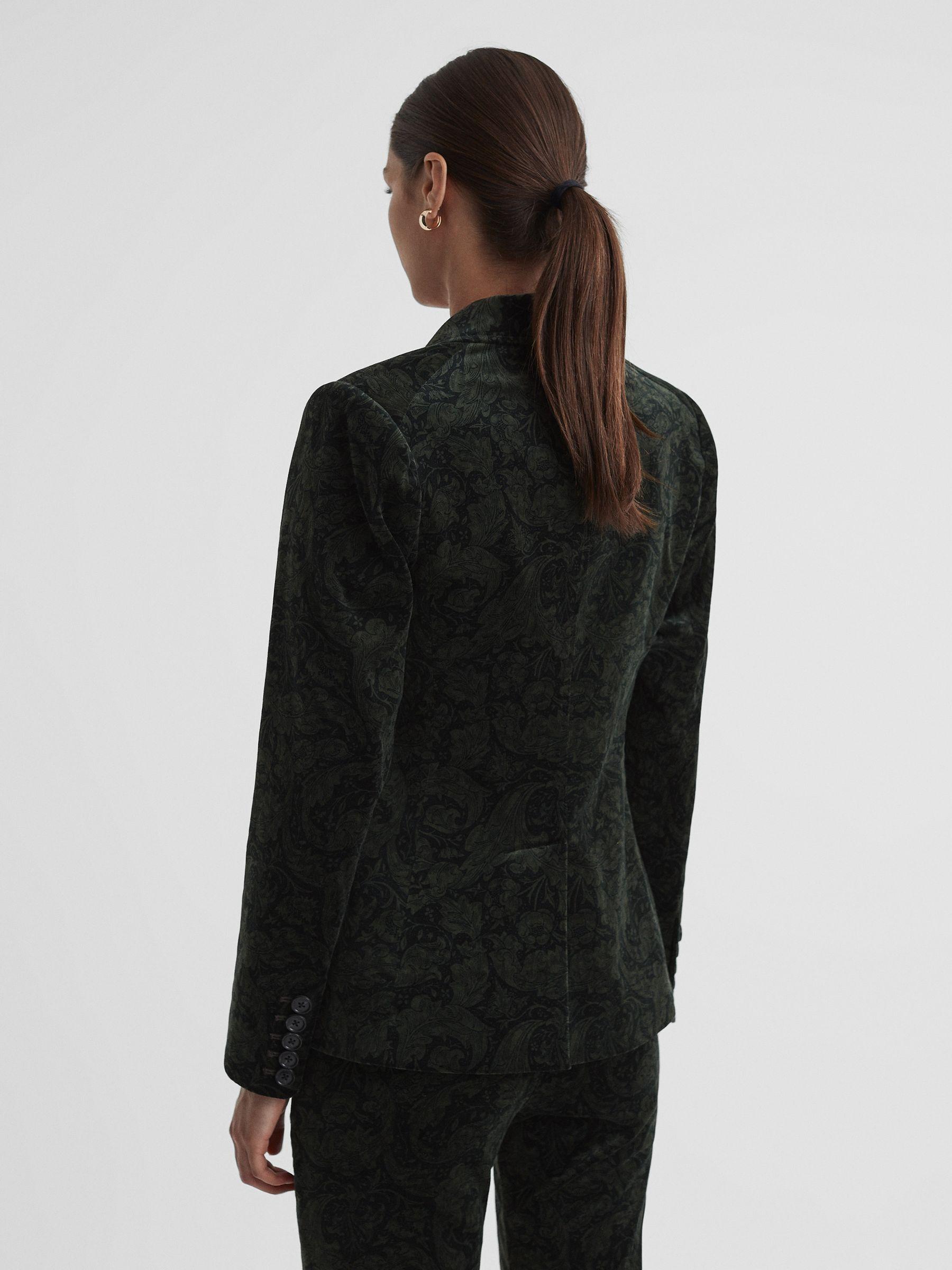 Paige Velvet Single Breasted Blazer in Dark Forest Product Image