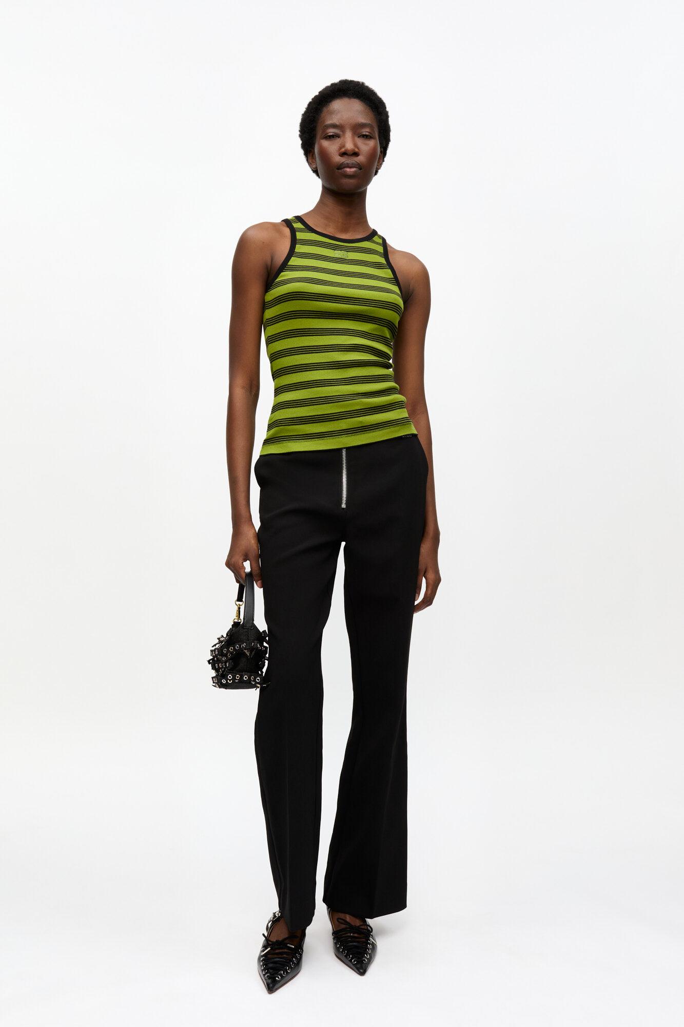 Striped Soft Cotton Rib Tank Top Product Image