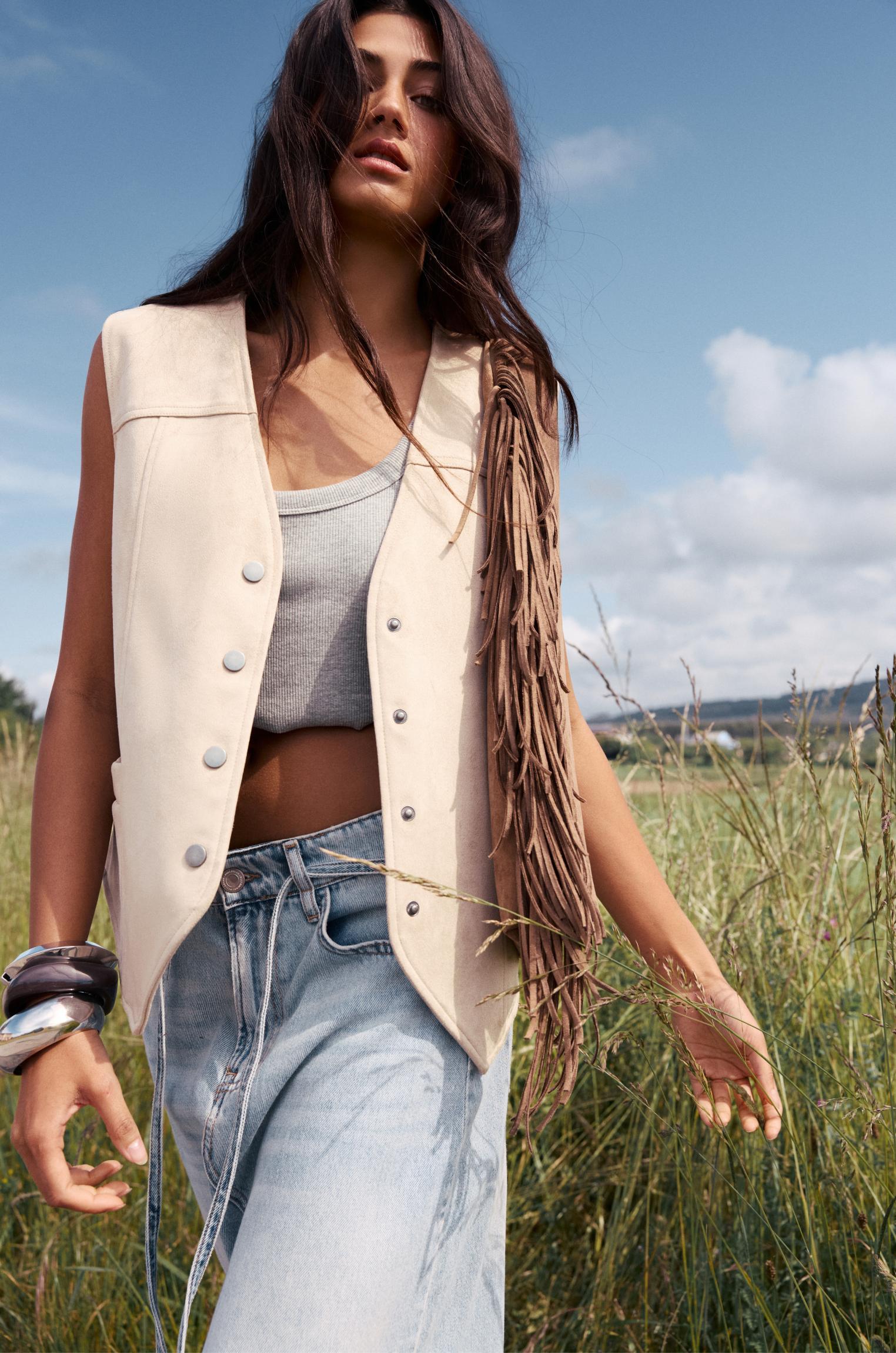 Faux suede vest Product Image