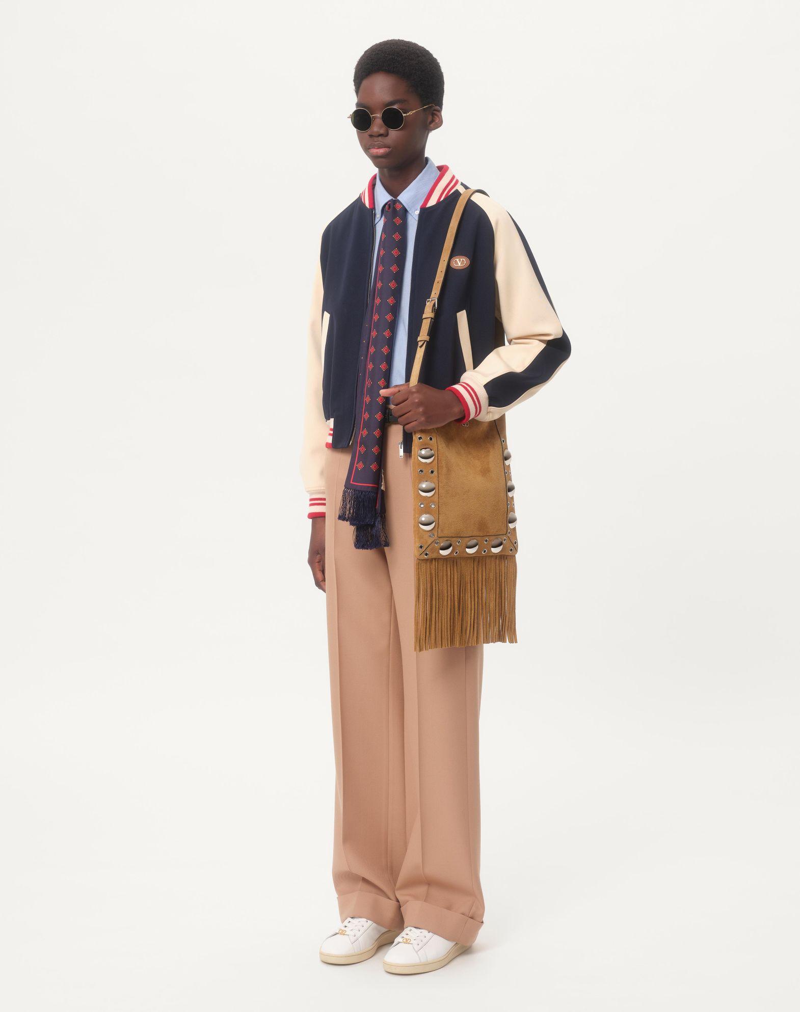 Wool And Cotton Bomber Jacket With Vlogo And Le Chat De La Maison Patch Product Image