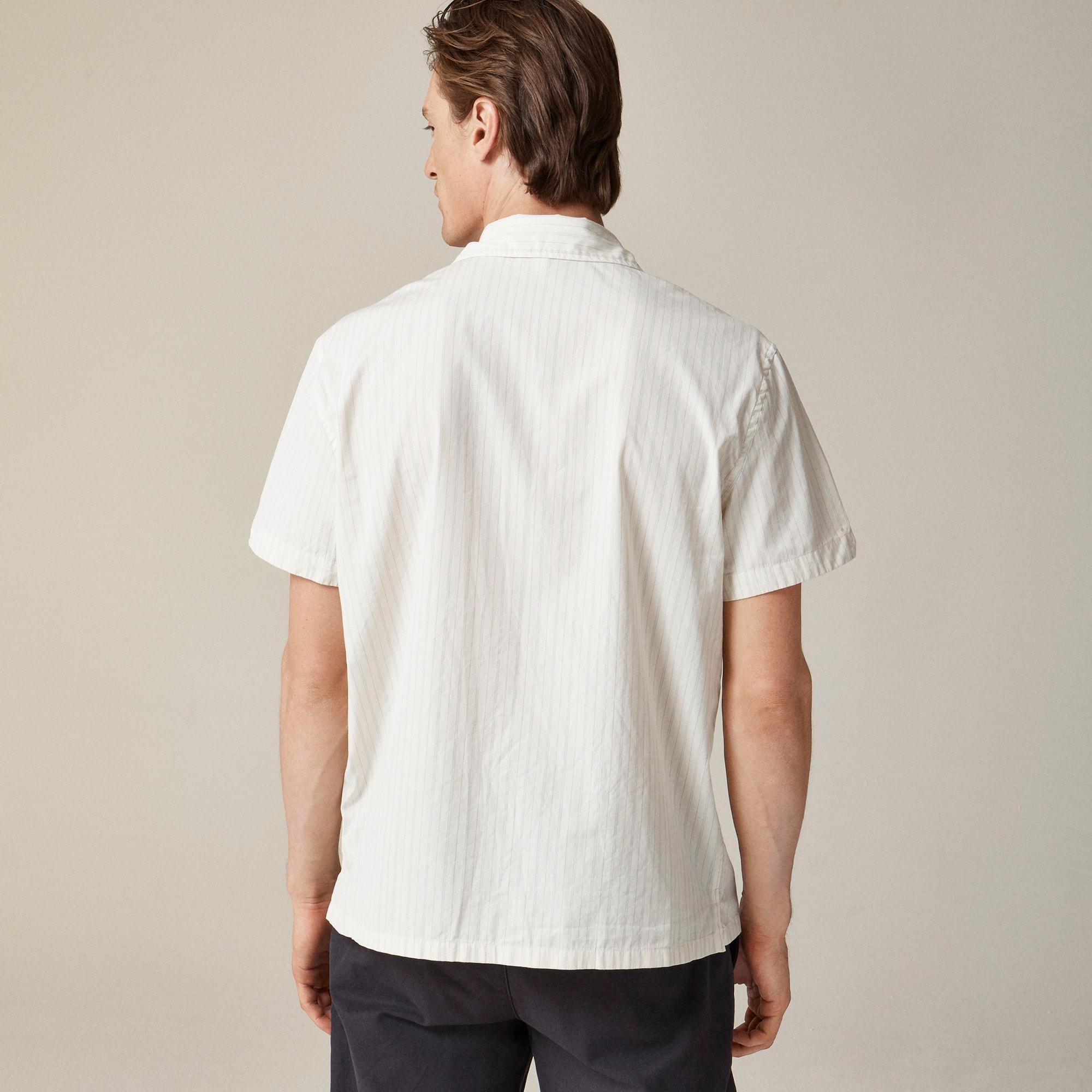 Short-sleeve Secret Wash cotton poplin camp-collar shirt Product Image
